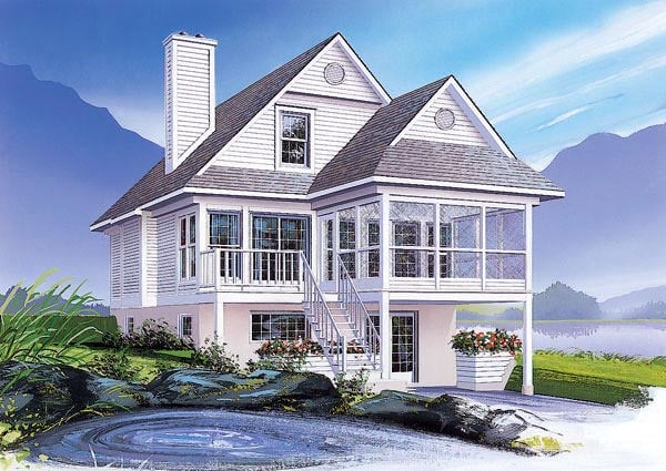 Coastal, Cottage, Traditional, Victorian House Plan 64985 with 3 Beds, 2 Baths Elevation