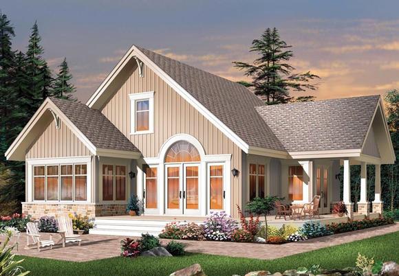 Craftsman House Plan 64988 with 3 Beds, 2 Baths Elevation