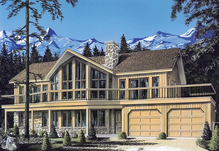 Contemporary, Craftsman, Traditional House Plan 65008 with 4 Beds, 3 Baths, 2 Car Garage Elevation