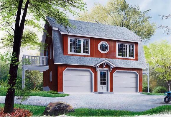 Country 2 Car Garage Apartment Plan 65011 with 2 Beds, 2 Baths Elevation