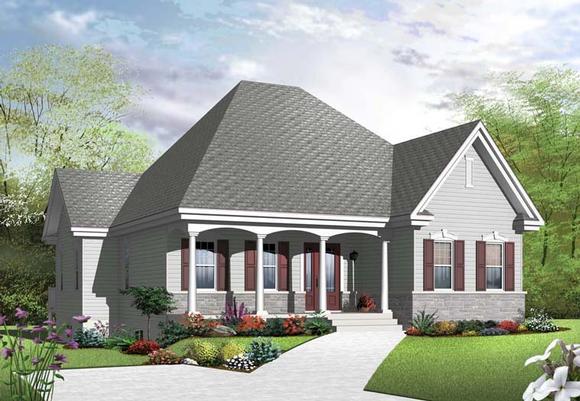 Country, European House Plan 65042 with 2 Beds, 1 Baths Elevation
