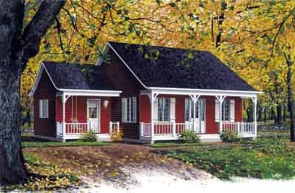 Bungalow, Country, Ranch House Plan 65047 with 2 Beds, 1 Baths Elevation