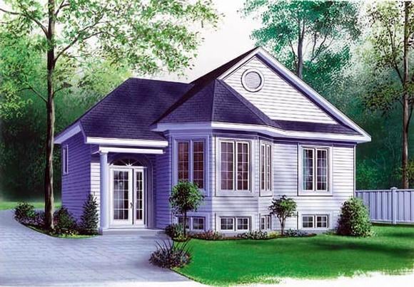 Narrow Lot, One-Story, Victorian House Plan 65061 with 2 Beds, 1 Baths Elevation