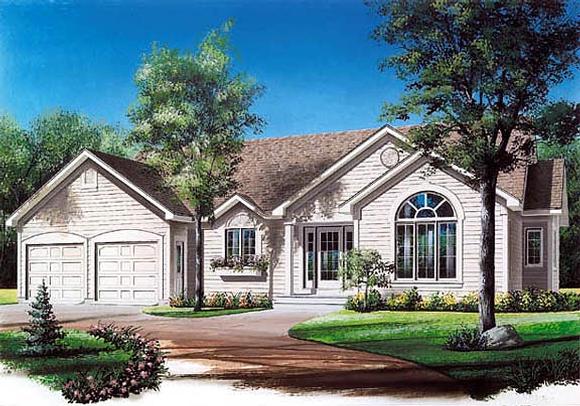 One-Story, Ranch, Traditional House Plan 65077 with 3 Beds, 1 Baths, 2 Car Garage Elevation
