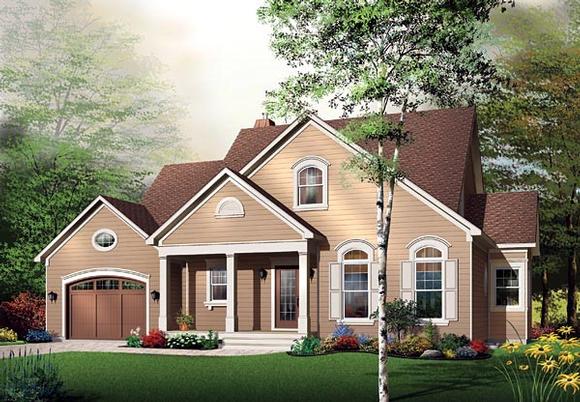 Traditional House Plan 65108 with 4 Beds, 4 Baths, 1 Car Garage Elevation