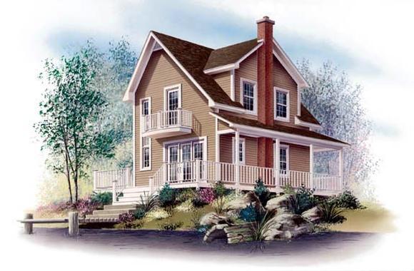 Country, Traditional House Plan 65127 with 3 Beds, 1 Baths Elevation