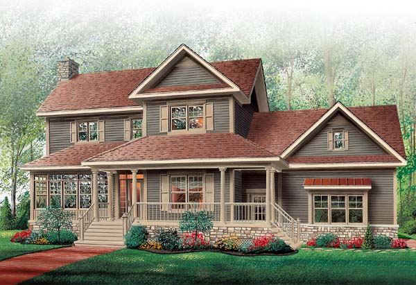 Country, Farmhouse Plan with 2189 Sq. Ft., 3 Bedrooms, 3 Bathrooms, 2 Car Garage Picture 5