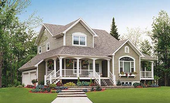 Country, Farmhouse House Plan 65138 with 3 Beds, 3 Baths, 2 Car Garage Elevation