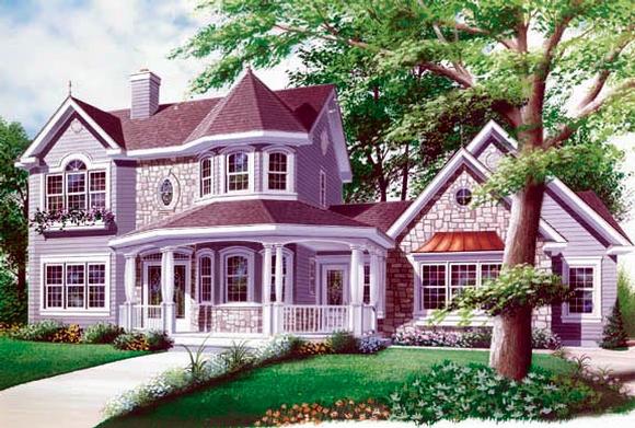 Country, Farmhouse, Victorian House Plan 65143 with 4 Beds, 4 Baths, 2 Car Garage Elevation
