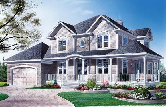 Country, Farmhouse House Plan 65145 with 3 Beds, 3 Baths, 2 Car Garage Elevation