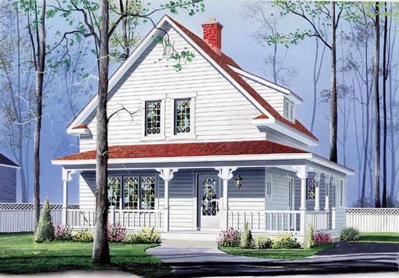 Bungalow, Country House Plan 65146 with 3 Beds, 2 Baths Elevation