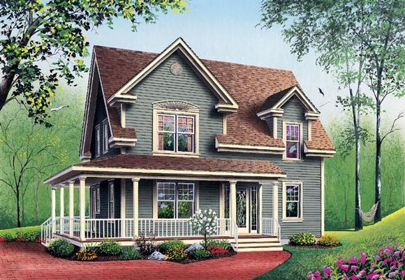Country, Farmhouse House Plan 65147 with 3 Beds, 2 Baths Elevation