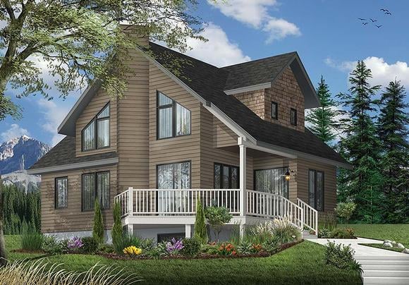 Contemporary, Country House Plan 65173 with 2 Beds, 2 Baths Elevation