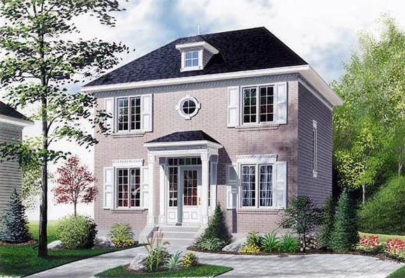 Colonial House Plan 65176 with 3 Beds, 2 Baths Elevation