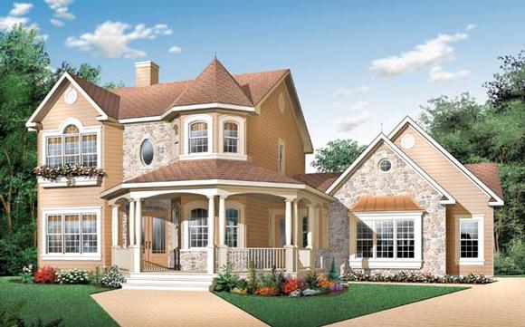 Country, Victorian House Plan 65177 with 3 Beds, 3 Baths, 2 Car Garage Elevation