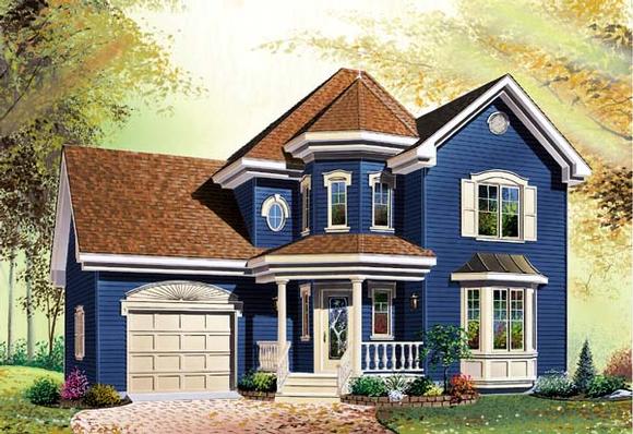 Country, Victorian House Plan 65204 with 3 Beds, 2 Baths, 1 Car Garage Elevation