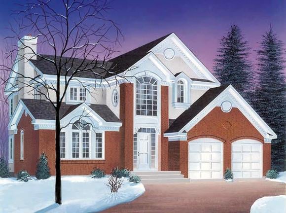 European, Traditional House Plan 65212 with 4 Beds, 3 Baths, 2 Car Garage Elevation