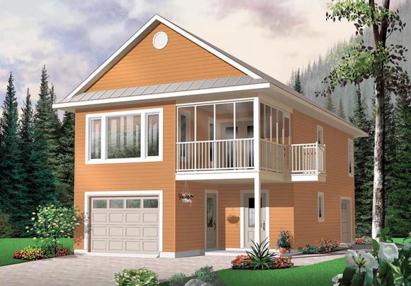 Traditional 2 Car Garage Apartment Plan 65215 with 2 Beds, 2 Baths Elevation