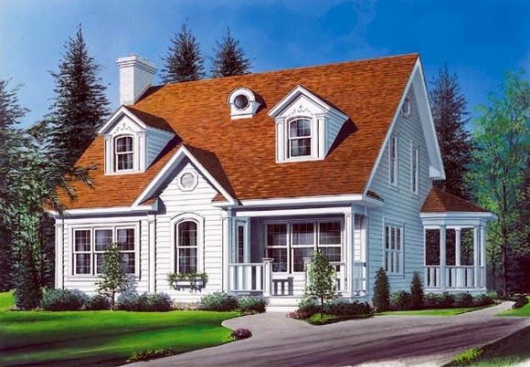 Traditional House Plan 65216 with 3 Beds, 2 Baths Elevation