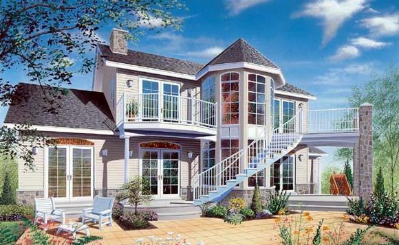 Southern, Traditional House Plan 65225 with 3 Beds, 3 Baths, 2 Car Garage Elevation