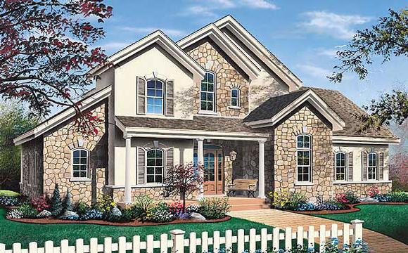Traditional House Plan 65234 with 3 Beds, 3 Baths, 2 Car Garage Elevation