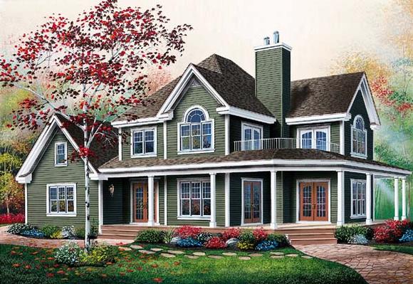 Country, Traditional House Plan 65237 with 3 Beds, 3 Baths, 2 Car Garage Elevation