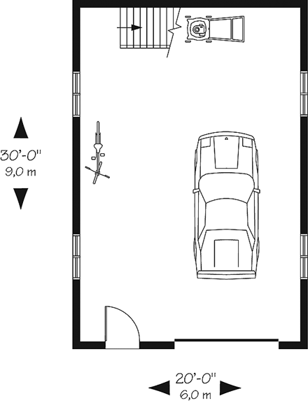 Saltbox 1 Car Garage Plan 65238 First Level Plan