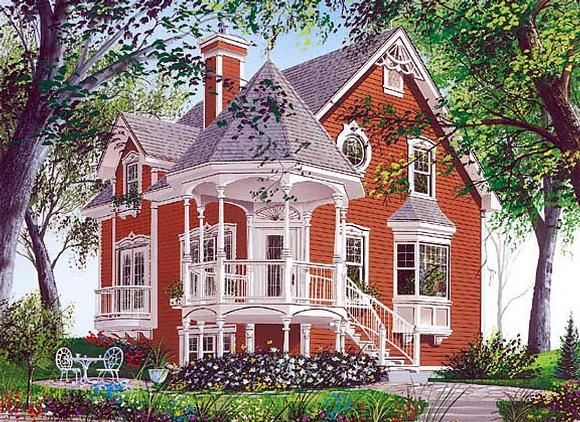 Country, Farmhouse, Victorian House Plan 65250 with 3 Beds, 3 Baths Elevation