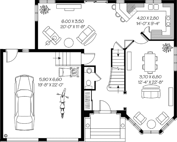 Victorian House Plan 65252 with 3 Beds, 3 Baths, 2 Car Garage Level One