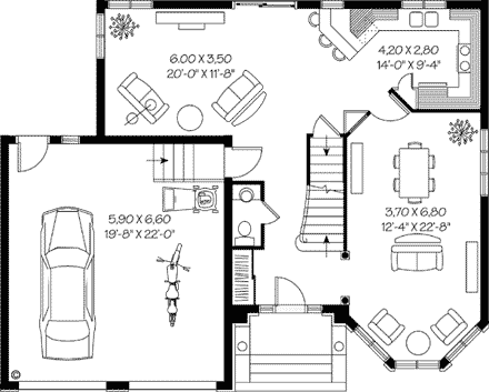 Victorian House Plan 65252 with 3 Beds, 3 Baths, 2 Car Garage First Level Plan