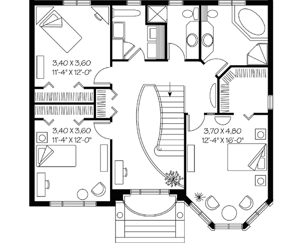 Victorian House Plan 65252 with 3 Beds, 3 Baths, 2 Car Garage Level Two