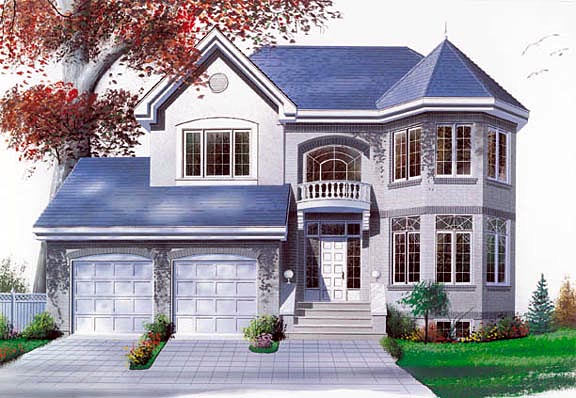 Victorian House Plan 65252 with 3 Beds, 3 Baths, 2 Car Garage Elevation