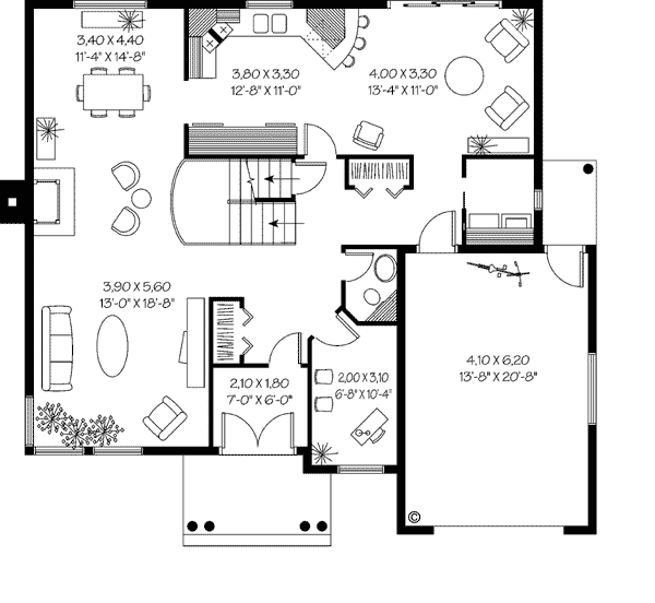 House Plan 65253 - European Style With 2089 Sq Ft, 3 Bed, 1 Bath,