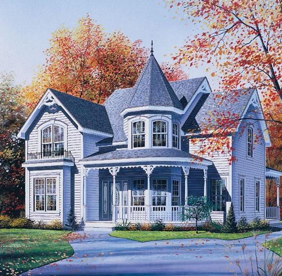 Victorian House Plan 65256 with 3 Beds, 2 Baths, 2 Car Garage Elevation