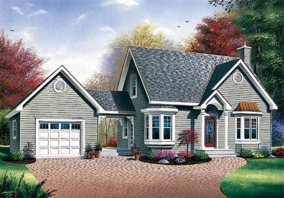 Bungalow, Cape Cod House Plan 65285 with 2 Beds, 2 Baths Elevation