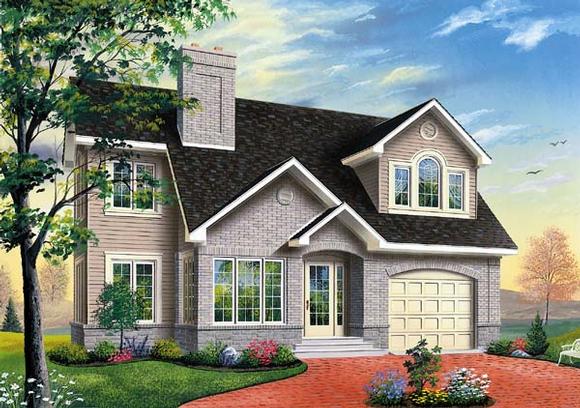 Traditional House Plan 65311 with 3 Beds, 3 Baths, 1 Car Garage Elevation