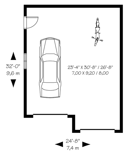 2 Car Garage Plan 65332 First Level Plan