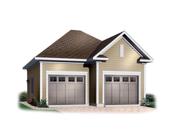 2 Car Garage Plan 65332 Elevation