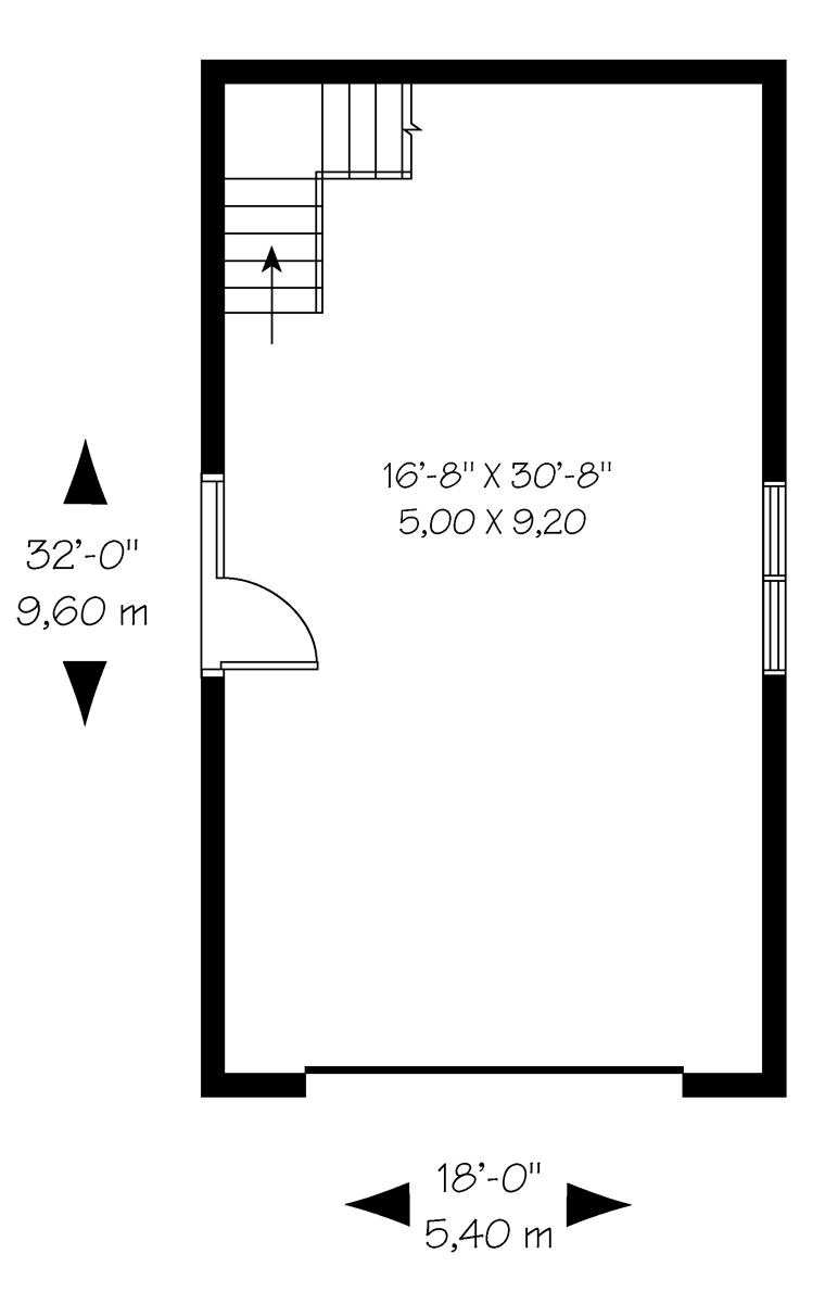 1 Car Garage Plan 65334 Level One