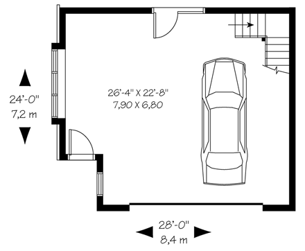 2 Car Garage Plan 65336 First Level Plan