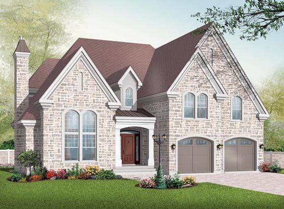 Victorian House Plan 65362 with 4 Beds, 4 Baths, 2 Car Garage Elevation