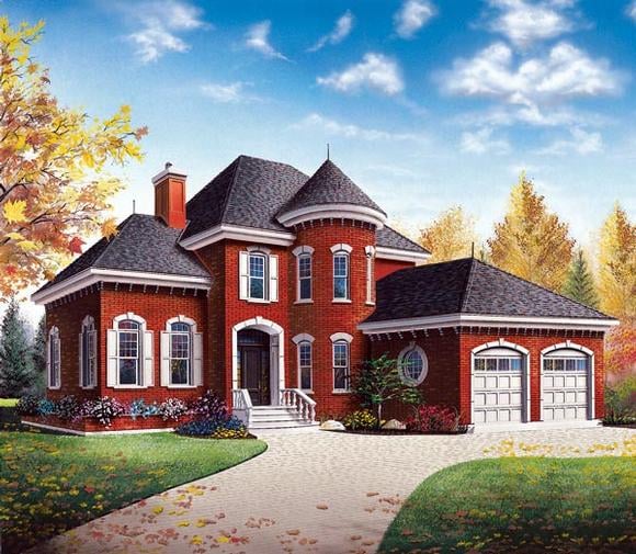 Victorian House Plan 65365 with 3 Beds, 2 Baths, 2 Car Garage Elevation