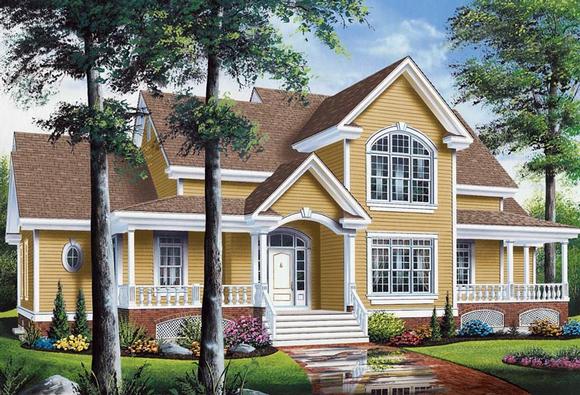 Traditional House Plan 65369 with 4 Beds, 4 Baths, 2 Car Garage Elevation