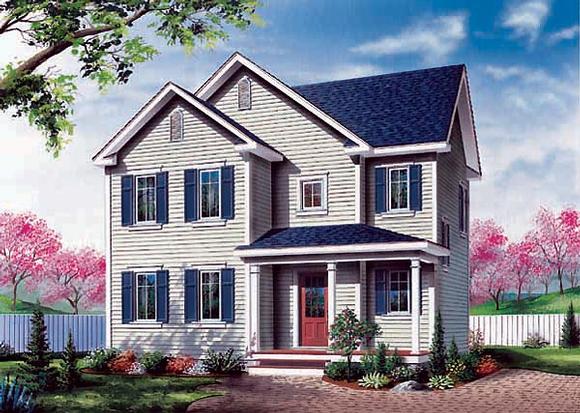 Colonial, Southern House Plan 65373 with 3 Beds, 2 Baths Elevation