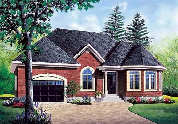 One-Story, Victorian House Plan 65375 with 2 Beds, 1 Baths, 1 Car Garage Elevation