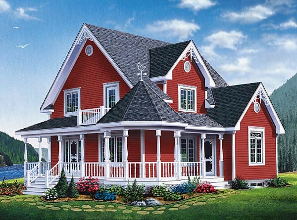 Country, Farmhouse, Southern, Victorian House Plan 65377 with 3 Beds, 2 Baths Elevation