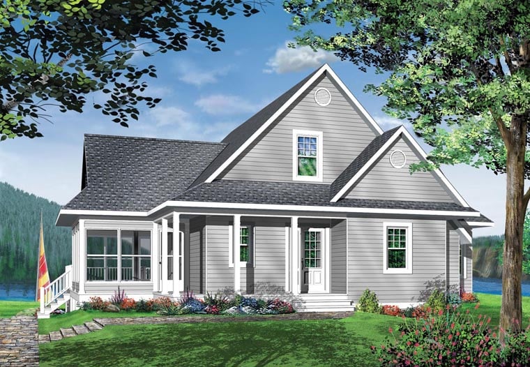 Coastal, Country, Craftsman, Traditional House Plan 65380 with 3 Beds, 2 Baths Elevation