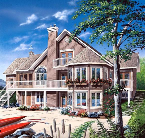 Coastal, Contemporary, Traditional, Victorian House Plan 65382 with 4 Beds, 4 Baths Elevation