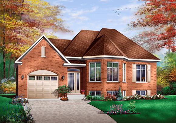 Contemporary, European House Plan 65415 with 2 Beds, 1 Baths, 1 Car Garage Elevation