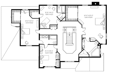 Contemporary, Southwest House Plan 65424 with 4 Beds, 4 Baths, 2 Car Garage Second Level Plan